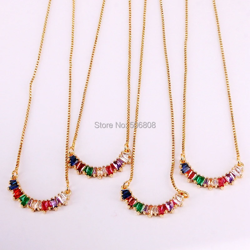 6 Strands ZYZ-N5376 High Quality Curved Bar Rainbow Micro Pave CZ Zirconia Fashion Girl Women Necklace Wholesale
6 Strands ZYZ-N5376 High Quality Curved Bar Rainbow Micro Pave CZ Zirconia Fashion Girl Women Necklace Wholesale