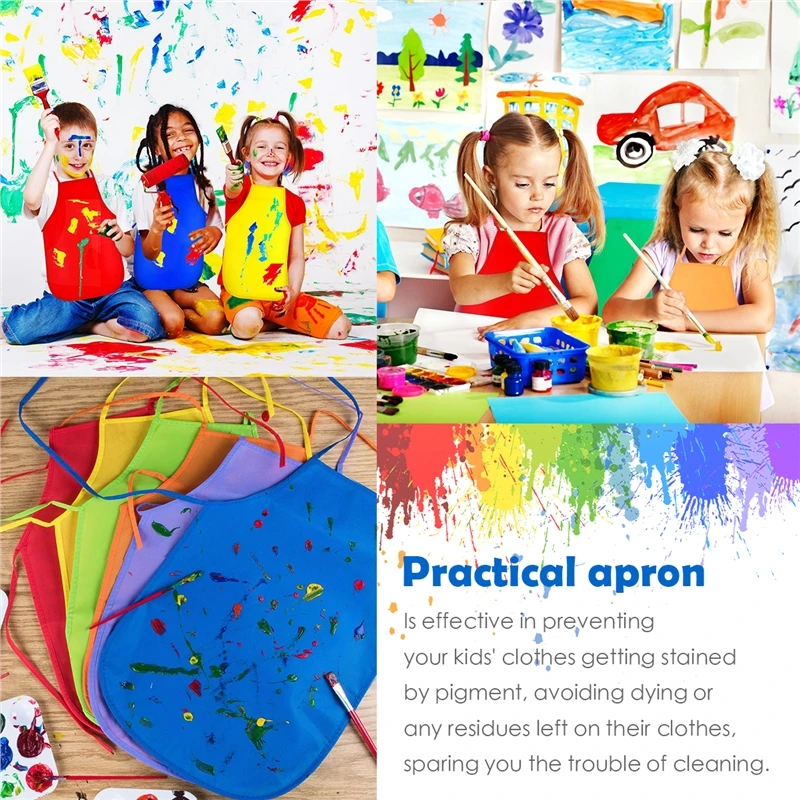 Painting Tool Set 6 Pcs Child Apron 33x48cm and 6 Pcs Round Painting Tray White 17X17X5cm Paint Palette for Kids DIY Craft Art
Painting Tool Set 6 Pcs Child Apron 33x48cm and 6 Pcs Round Painting Tray White 17X17X5cm Paint Palette for Kids DIY Craft Art