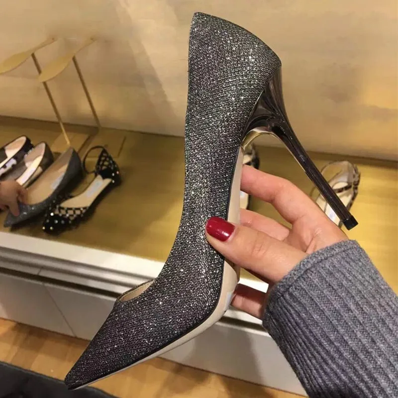 Wedding Shoes Women New Sexy Pointed Toe High Heel Pumps Comfortable Crystals Metal Heels Shoes Free Ship
Wedding Shoes Women New Sexy Pointed Toe High Heel Pumps Comfortable Crystals Metal Heels Shoes Free Ship