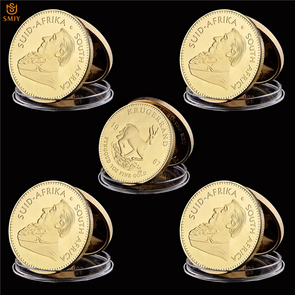 5Pcs South African politician Paul Kruger 1967 rugerrand Fyngoud 1OZ Fine Gold World Celebrity Souvenir Coin Value
5Pcs South African politician Paul Kruger 1967 rugerrand Fyngoud 1OZ Fine Gold World Celebrity Souvenir Coin Value
