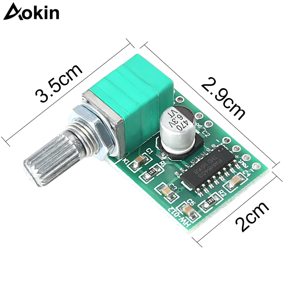 Mini 3W+3W DC 5V Audio Amplifier Handy Digital Power Amp Module Board Dual-Channel PAM8403 Stereo Amplifiers with Potentiometer
Mini 3W+3W DC 5V Audio Amplifier Handy Digital Power Amp Module Board Dual-Channel PAM8403 Stereo Amplifiers with Potentiometer