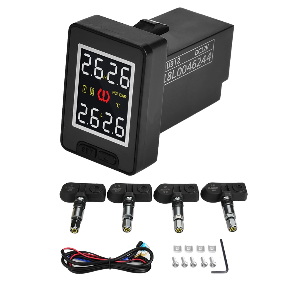 Автомобильная система контроля давления в шинах TPMS с 4 внутренними датчиками для