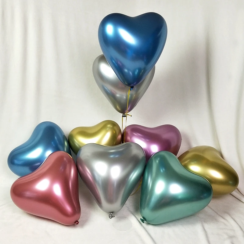 Wedding Decoration 100pcs Chrome Metallic Heart Balloons Gold Silver Flashing Metal Balloon Thick Latex Helium Ballon Wholesale
Wedding Decoration 100pcs Chrome Metallic Heart Balloons Gold Silver Flashing Metal Balloon Thick Latex Helium Ballon Wholesale