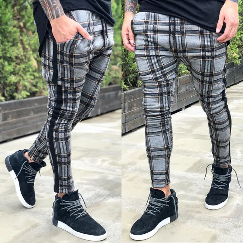 Pants New Men Vogue Vintage Plaid Zippers Casual Pencil Pants Trousers Men Side Striped Pockets Casual Harem Pants Trouser
Pants New Men Vogue Vintage Plaid Zippers Casual Pencil Pants Trousers Men Side Striped Pockets Casual Harem Pants Trouser