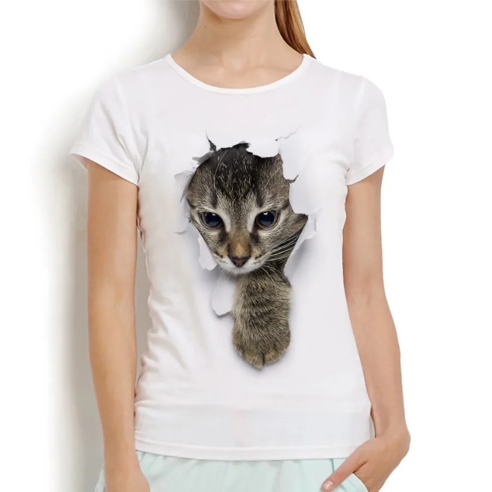 cute cat break out vivid 3D tshirt femme jollypeach brand 2018 new white casual t-shirt women o-neck funny T Shirt no glue print
cute cat break out vivid 3D tshirt femme jollypeach brand 2018 new white casual t-shirt women o-neck funny T Shirt no glue print