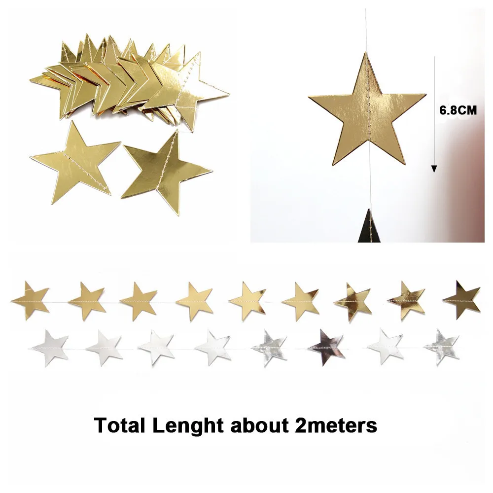 1PC Solid Color Star Wall Hanging Decoration Gold Silver Star Paper Garlands For Valentine's Day Wedding Party Room Decoration
1PC Solid Color Star Wall Hanging Decoration Gold Silver Star Paper Garlands For Valentine's Day Wedding Party Room Decoration