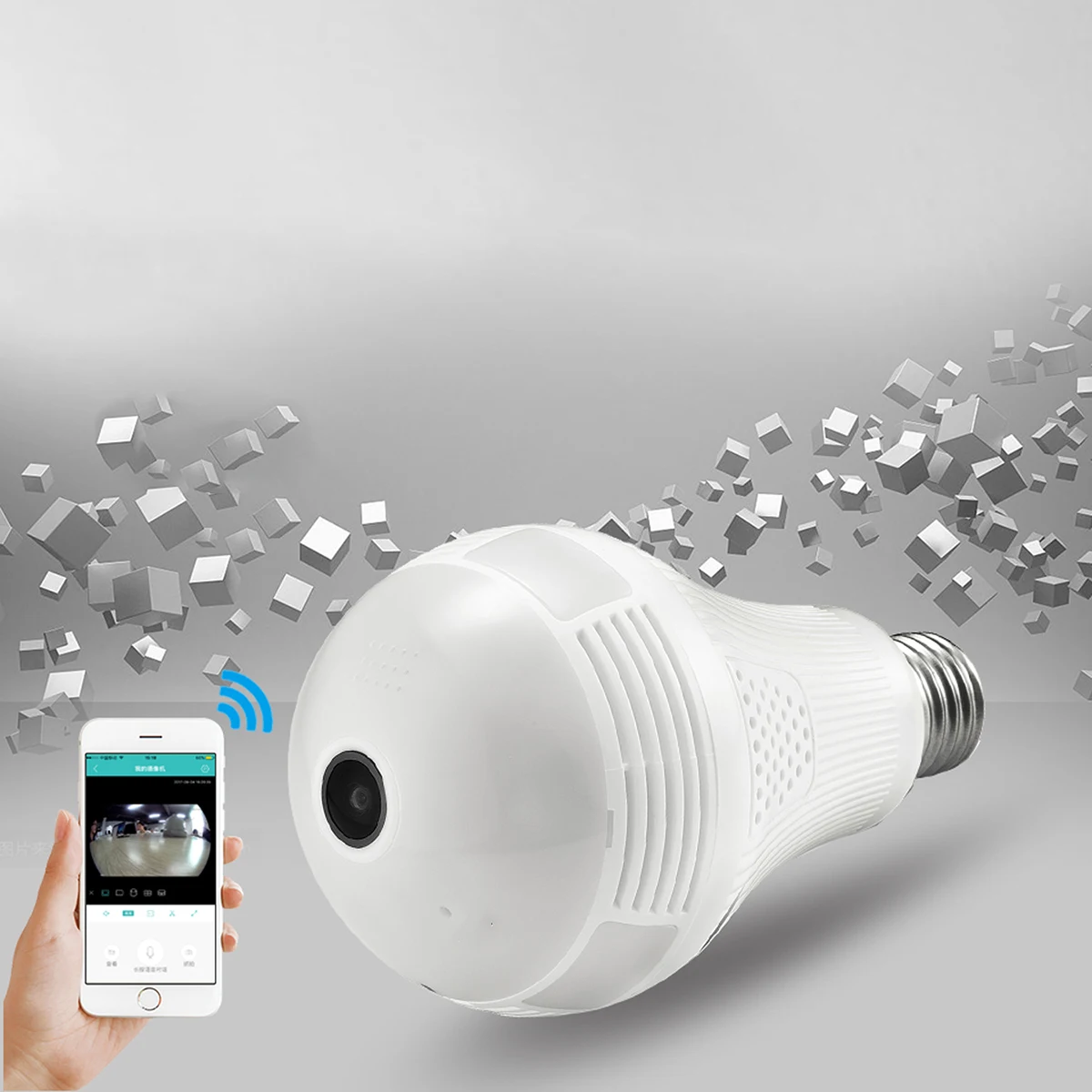 Bulb Light Wireless Camera-Wifi 360 Degree Security Camera Panoramic Night Vision Lamp Mini Camera at home office school
Bulb Light Wireless Camera-Wifi 360 Degree Security Camera Panoramic Night Vision Lamp Mini Camera at home office school