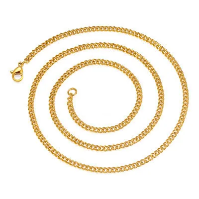 Filled Solid Black/Gold/Silver Plated Stainless Steel 3mm Curb Chains Link Metal Necklace For Women Men punk jewelry bijoux A92
Filled Solid Black/Gold/Silver Plated Stainless Steel 3mm Curb Chains Link Metal Necklace For Women Men punk jewelry bijoux A92