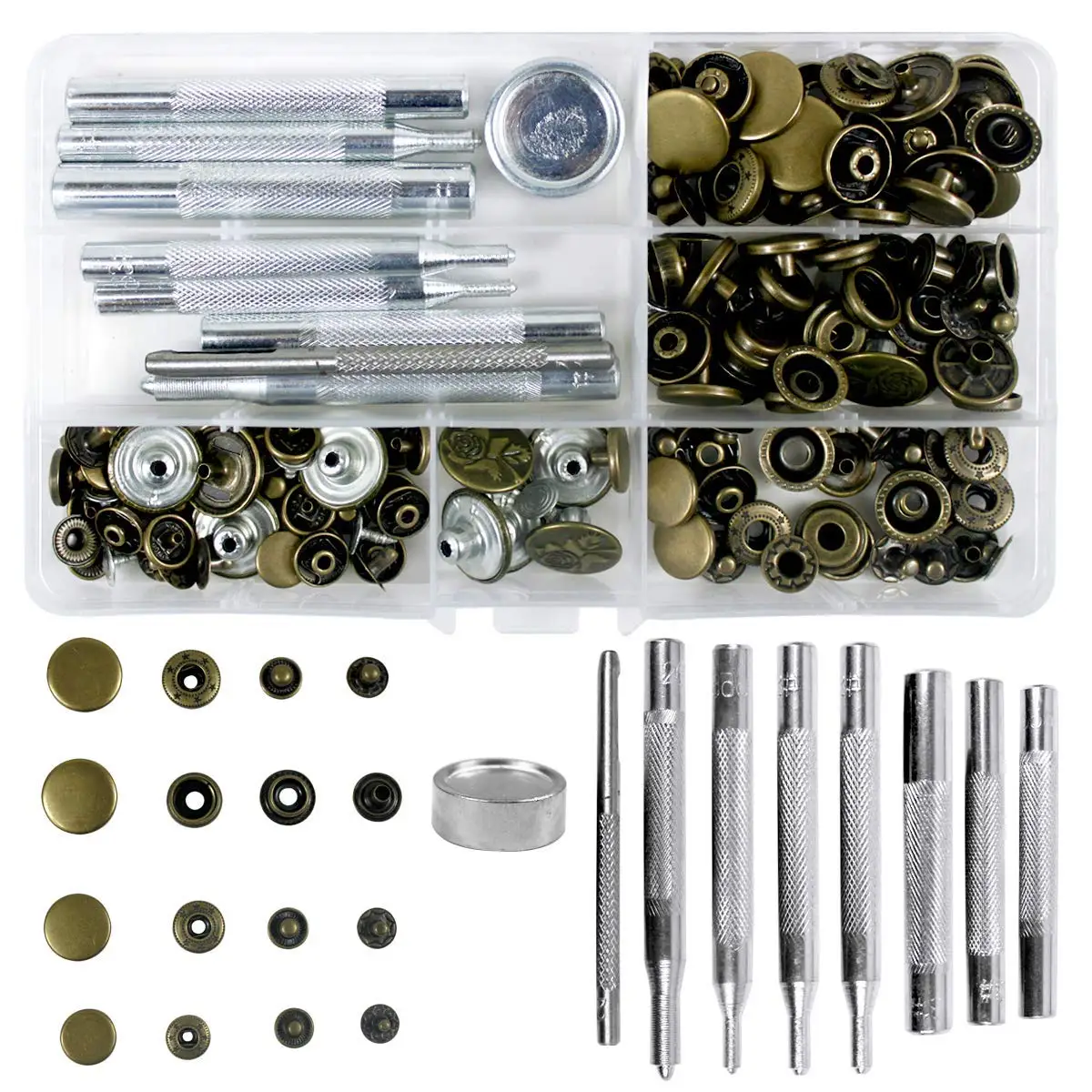 Hot Sale 50 Set 4 Sizes Leather Rivets Single Cap Rivet Tubular Metal Studs With 9 Pieces Fixing Tool For Diy Leather Craft, R
Hot Sale 50 Set 4 Sizes Leather Rivets Single Cap Rivet Tubular Metal Studs With 9 Pieces Fixing Tool For Diy Leather Craft, R