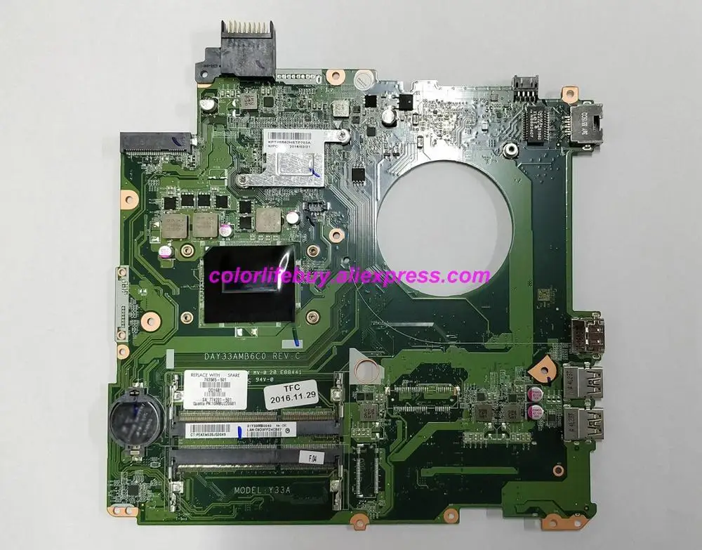 Genuine 763585-501 763585-001 763585-601 UMA HM87 i7-4710HQ DAY33AMB6C0 Motherboard for HP 15-K Series 15T-K000 NoteBook PC
Genuine 763585-501 763585-001 763585-601 UMA HM87 i7-4710HQ DAY33AMB6C0 Motherboard for HP 15-K Series 15T-K000 NoteBook PC