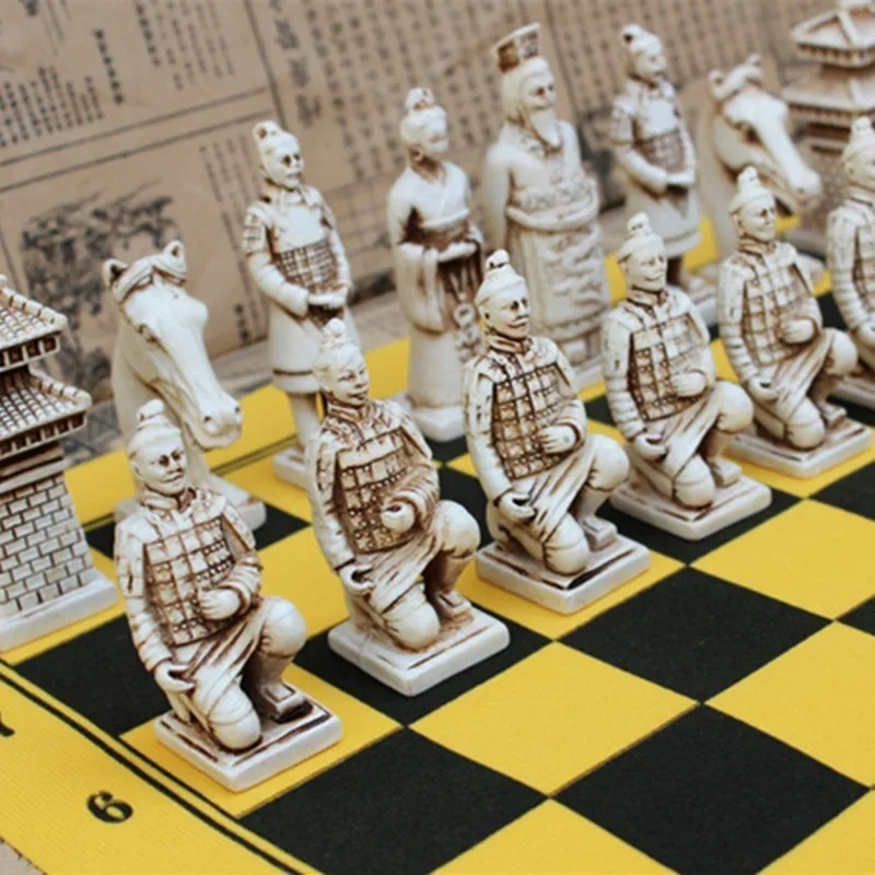 Easytoday Antique Chess Large Chess Pieces Leather Resin Chess Pieces Chessboard Terracotta Character Modeling Parent-child Gift
Easytoday Antique Chess Large Chess Pieces Leather Resin Chess Pieces Chessboard Terracotta Character Modeling Parent-child Gift