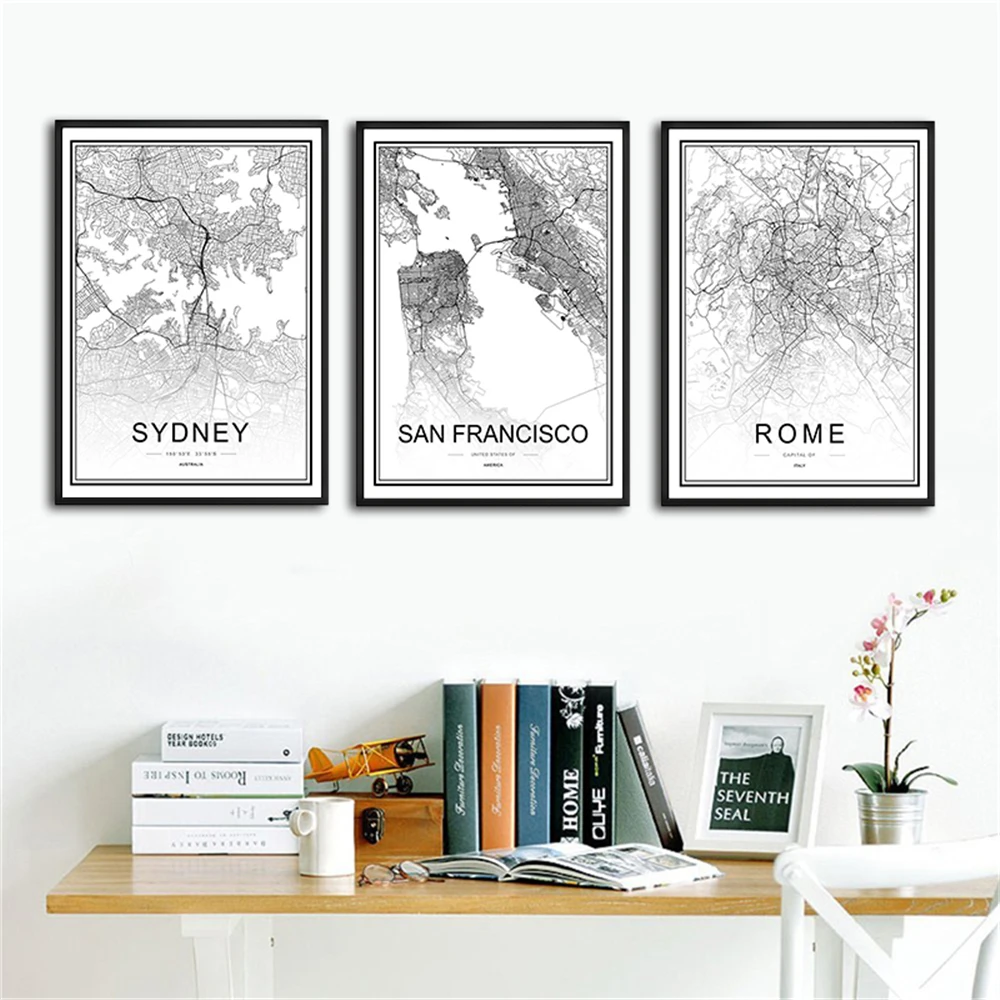 World City Map Black and White Cotton Canvas Art Print Painting Poster Wall Pictures Home Decoration Wall Decor No Frame
World City Map Black and White Cotton Canvas Art Print Painting Poster Wall Pictures Home Decoration Wall Decor No Frame