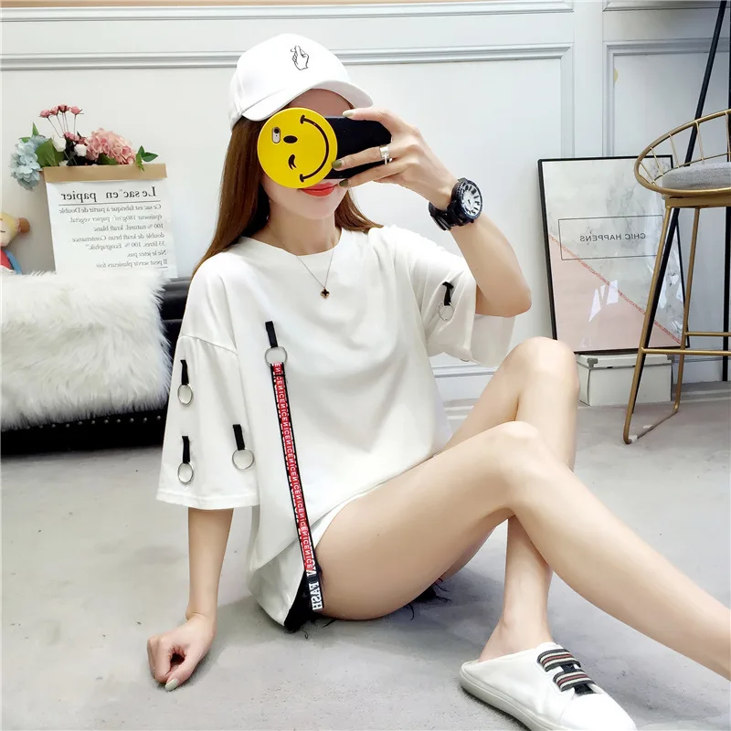 #4203 Short Sleeve T Shirt Women With Ribbons Cotton Black White Green Hip Hop T Shirt Female Harajuku Loose Casual Summer Tops
#4203 Short Sleeve T Shirt Women With Ribbons Cotton Black White Green Hip Hop T Shirt Female Harajuku Loose Casual Summer Tops