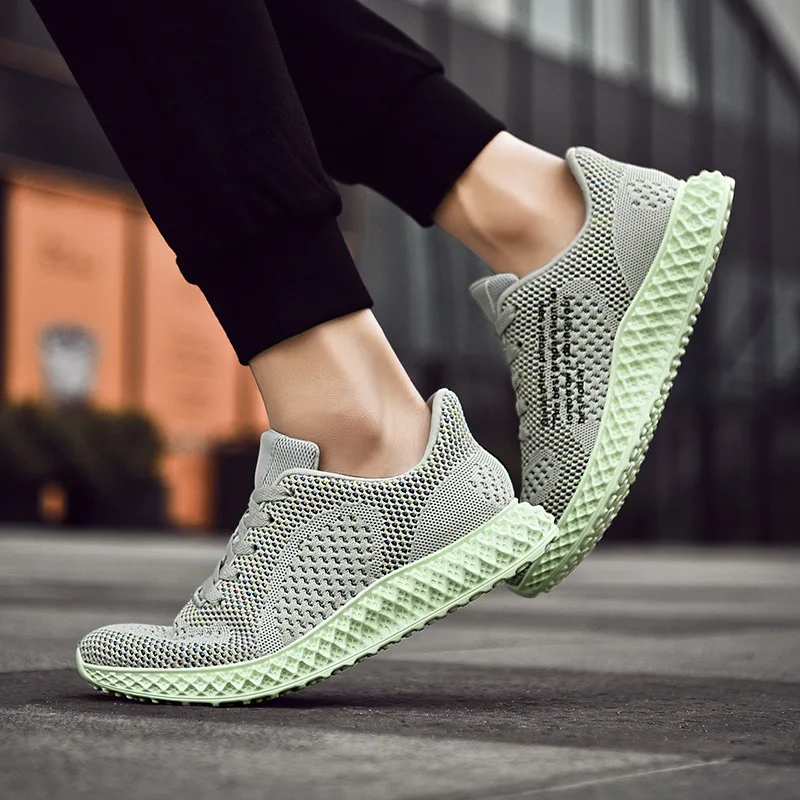 Light Walking Shoes for Lovers 4d Flying Weaving Technique Breathable Running Sneakers Men and Women Q7102SHD | Спорт и развлечения