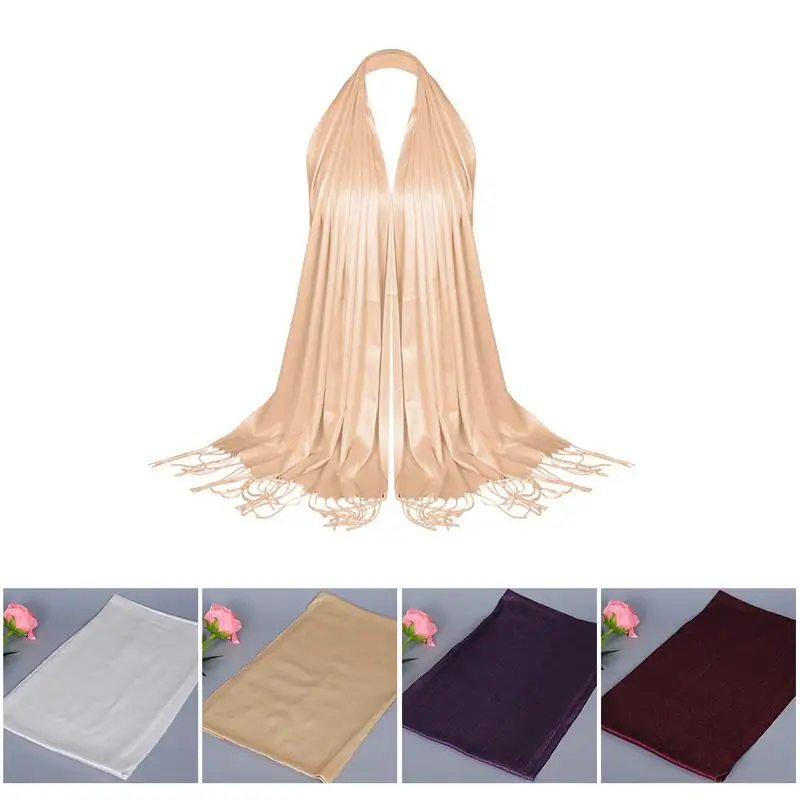 Soft Scarf Gold Silk Thread Shawl Wrap Scarves For Wedding Designer Bride Bridesmaid Shawls Women Ladies Fashion Long Scarfs | Аксессуары