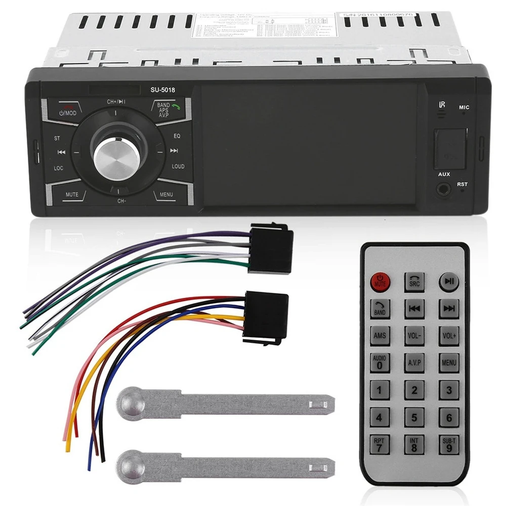 SU-5018 1 Din Car Radio Audio Stereo MP4 Car Audio Player 4 TFT Screen Bluetooth With Remote
SU-5018 1 Din Car Radio Audio Stereo MP4 Car Audio Player 4 TFT Screen Bluetooth With Remote