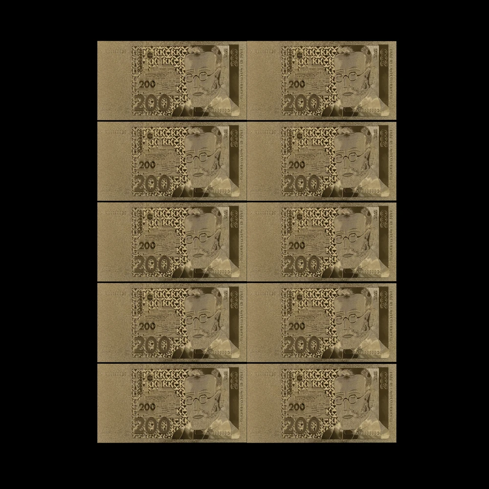10pcs/lot New Design Germany 200 Mark Banknotes Gold Foil Paper Money for Collection of Decorative Gifts
10pcs/lot New Design Germany 200 Mark Banknotes Gold Foil Paper Money for Collection of Decorative Gifts