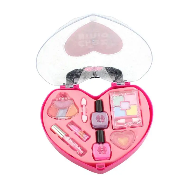 Kids Make Up Toy Water Soluble Makeup Heart Shaped Handbags Beauty Kit Baby Girl Toys For Children |