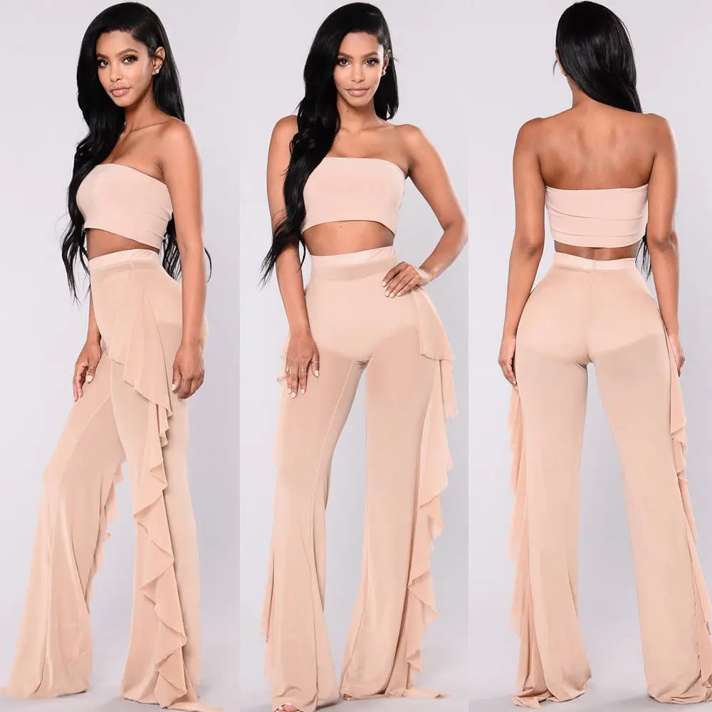 Sexy Womens High Waist Sheer Flared Ruffle Mesh Beach Long Pants Bathing Trouser Lady Solid See Through Loose Bandage Pants
Sexy Womens High Waist Sheer Flared Ruffle Mesh Beach Long Pants Bathing Trouser Lady Solid See Through Loose Bandage Pants