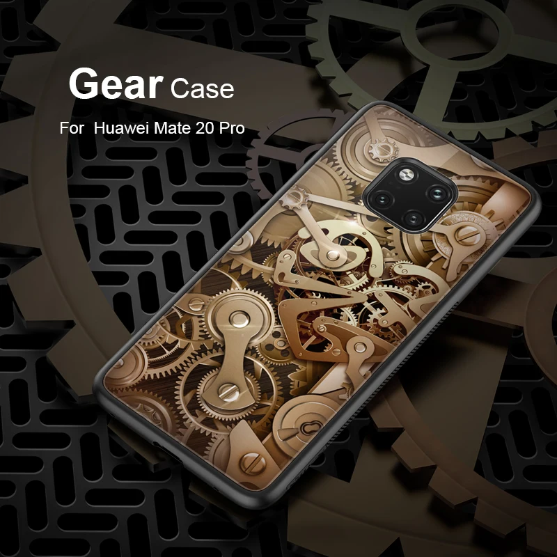 Задняя крышка NILLKIN из мягкого ТПУ + твердого ПК закаленного стекла для Huawei Mate 20 Pro