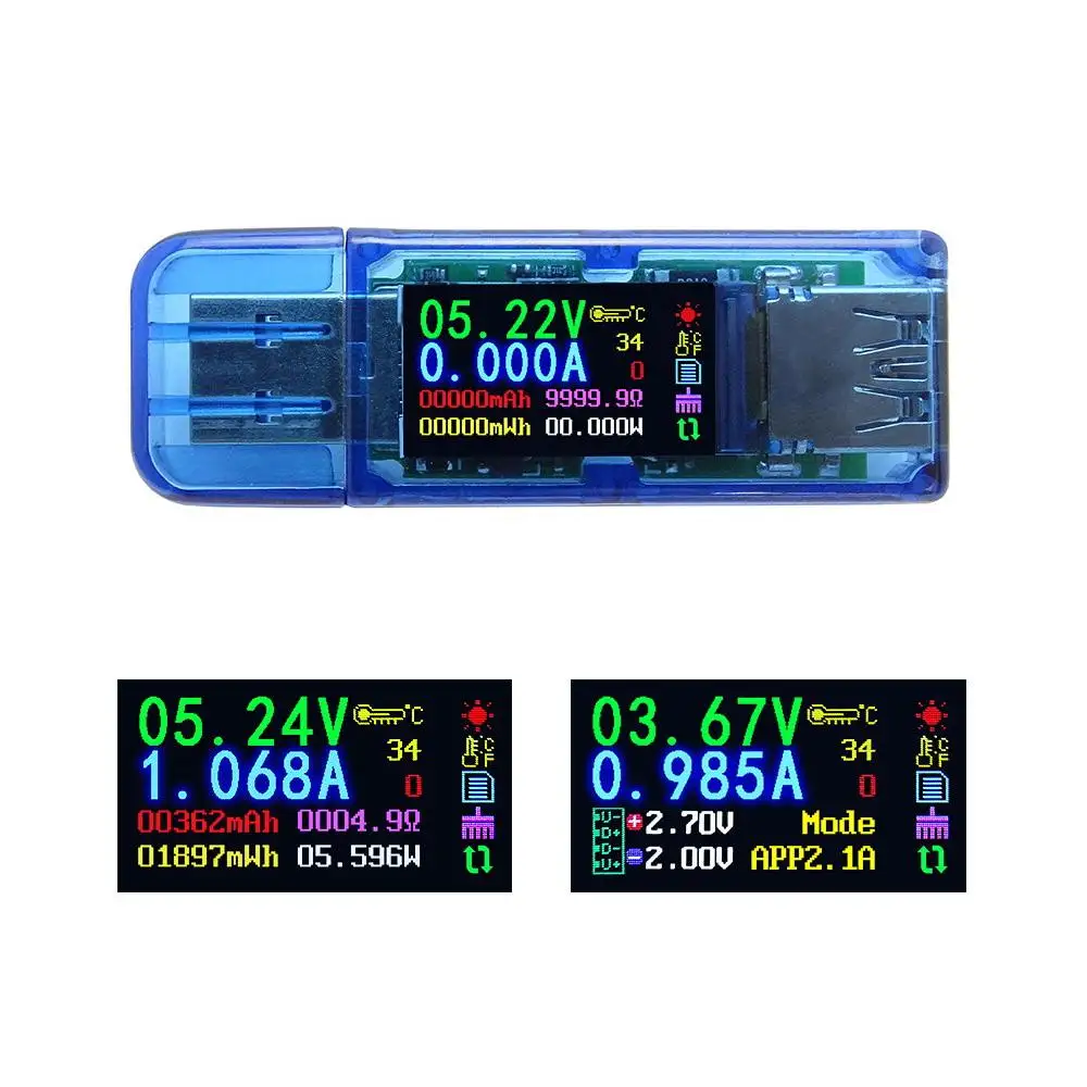 USB3.0 IPS HD Color Screen USB Tester Voltage Current Capacity Energy Power Equivalent Impedance Temperature Test 30.00V 4.000A
USB3.0 IPS HD Color Screen USB Tester Voltage Current Capacity Energy Power Equivalent Impedance Temperature Test 30.00V 4.000A