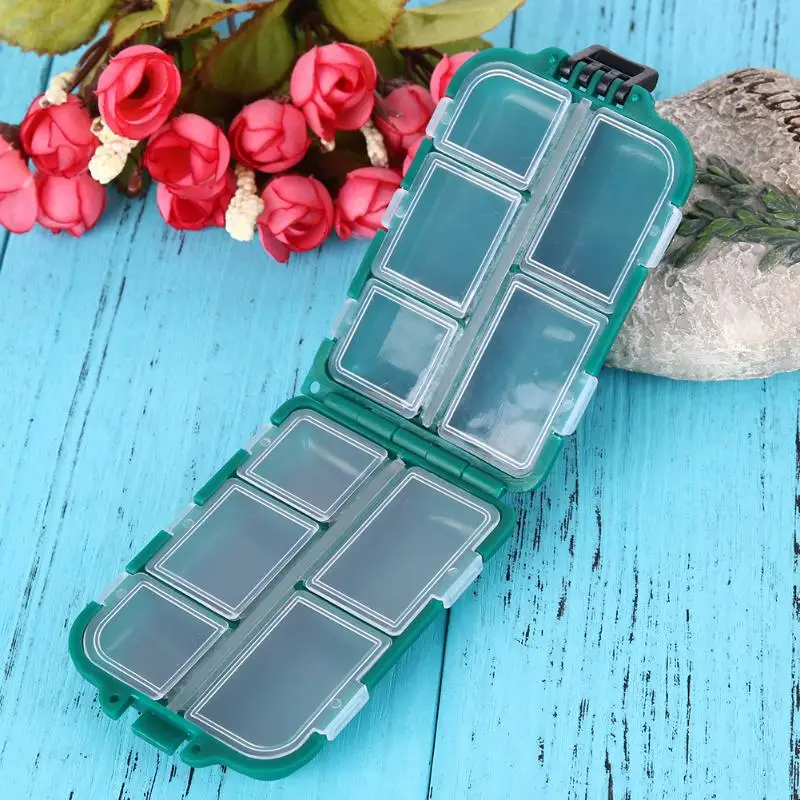 10 Fishing Lure Compartments Storage Case Box Plastic Fish Spoon Hook Bait Tackle Pesca Isca Fishhook | Спорт и развлечения