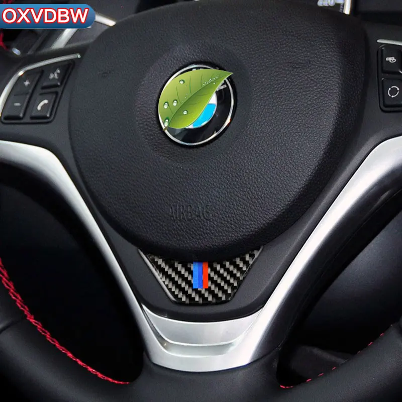 Автомобильный интерьер из углеродного волокна наклейка на руль M полоса эмблема