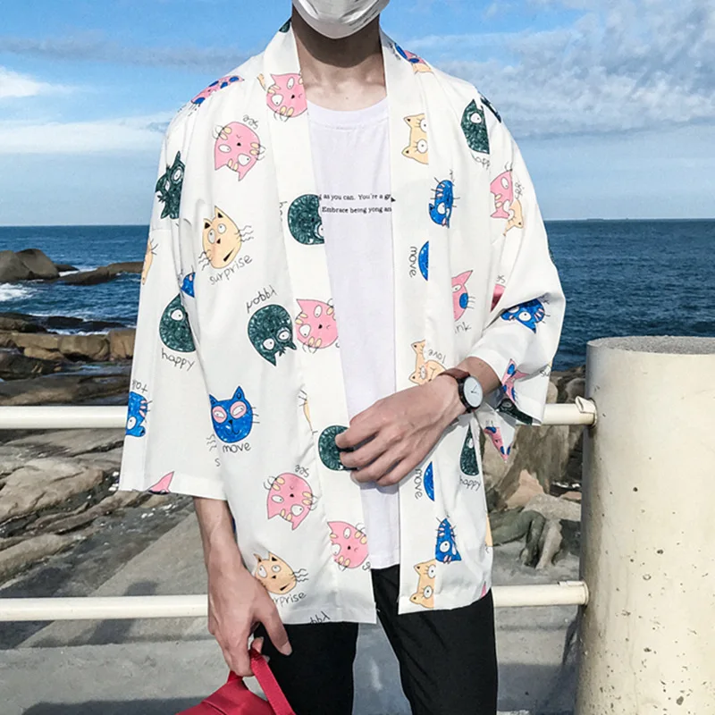 Japanese Kimono Shirts Men Half Sleeves Kawaii Kitty Printed Floral Blouse Camisa Beach Casual Streetwear Brand Hawaiian Tops
Japanese Kimono Shirts Men Half Sleeves Kawaii Kitty Printed Floral Blouse Camisa Beach Casual Streetwear Brand Hawaiian Tops