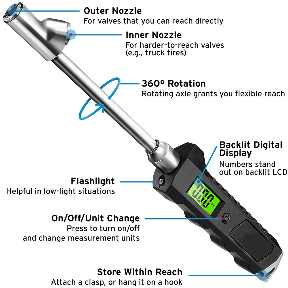 Digital Tire Pressure Gauge LCD Display Tire Pressure Gauge for Truck Car