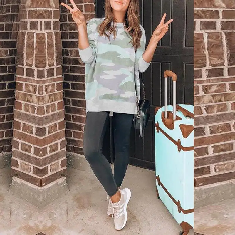 Autumn Winter Fashion Women O-Neck Long Sleeve Cool Camouflage T-Shirts Loose Casual Streetwear Female Tops Tee Shirts SJ702X 
Autumn Winter Fashion Women O-Neck Long Sleeve Cool Camouflage T-Shirts Loose Casual Streetwear Female Tops Tee Shirts SJ702X