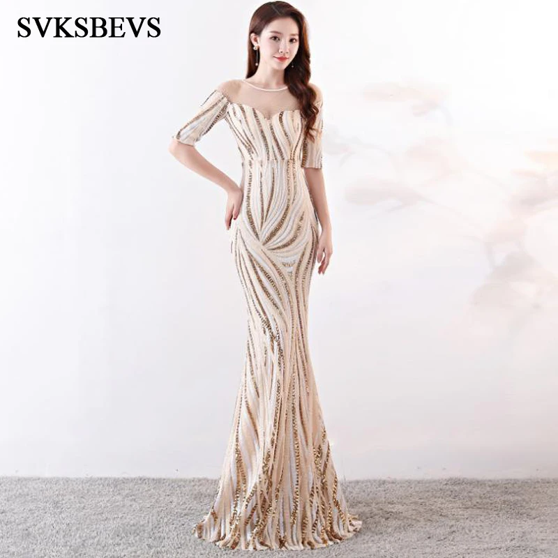 SVKSBEVS Crystal O Neck Striped Sequined Mermaid Long Dresses Elegant Half Sleeve Illusion Backless Party Maxi Dress
SVKSBEVS Crystal O Neck Striped Sequined Mermaid Long Dresses Elegant Half Sleeve Illusion Backless Party Maxi Dress