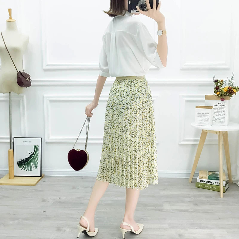 2019 summer ladies chiffon blouse bow top shirt & floral pleated skirt outfit women clothes 2 pcs clothing set cute suit
2019 summer ladies chiffon blouse bow top shirt & floral pleated skirt outfit women clothes 2 pcs clothing set cute suit