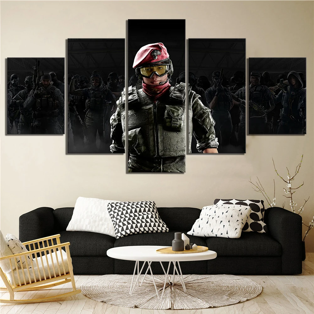 Home Decor Poster HD Pictures Prints Canvas 5 Piece Rainbow Six Siege Poster Pictures Game Living Room Art Decorative Painting
Home Decor Poster HD Pictures Prints Canvas 5 Piece Rainbow Six Siege Poster Pictures Game Living Room Art Decorative Painting