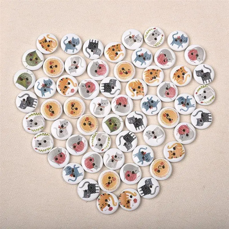 50Pcs 15mm Round Wooden Buttons for Handwork Sewing 2 Holes Lovely Cat Printed Buttons For Clothing Scrapbooking Decoration
50Pcs 15mm Round Wooden Buttons for Handwork Sewing 2 Holes Lovely Cat Printed Buttons For Clothing Scrapbooking Decoration