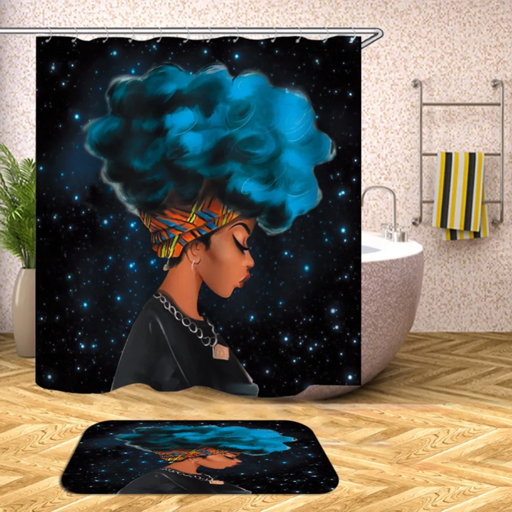 Shower Curtain And Bath Mat Waterproof Bathroom African Woman Shower Curtain Polyester Fabric Bathroom Curtain
Shower Curtain And Bath Mat Waterproof Bathroom African Woman Shower Curtain Polyester Fabric Bathroom Curtain