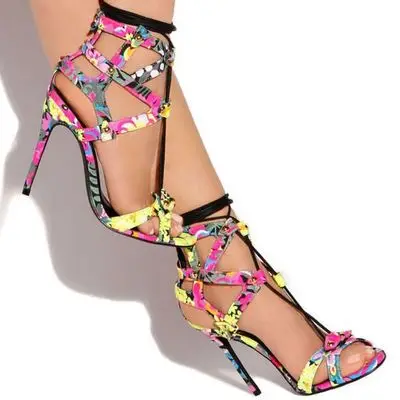 Mixed Color Women Summer Hollow Out Open Toe Sandals Ankle Lace Up High Thin Heel Gladiator Party Shoes Plus Size High Quality
Mixed Color Women Summer Hollow Out Open Toe Sandals Ankle Lace Up High Thin Heel Gladiator Party Shoes Plus Size High Quality