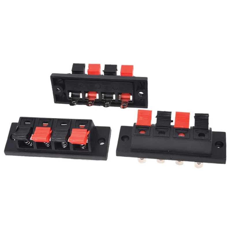 FULL-3Pcs 4 pin red and black Spring Pressure Audio Connector Board Terminal
FULL-3Pcs 4 pin red and black Spring Pressure Audio Connector Board Terminal