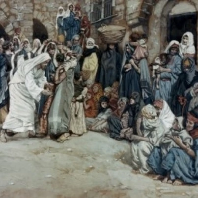 Suffer the Little Children Come Unto Me James Tissot (1836-1902 французский) плакат печать (24x36) | Дом и сад