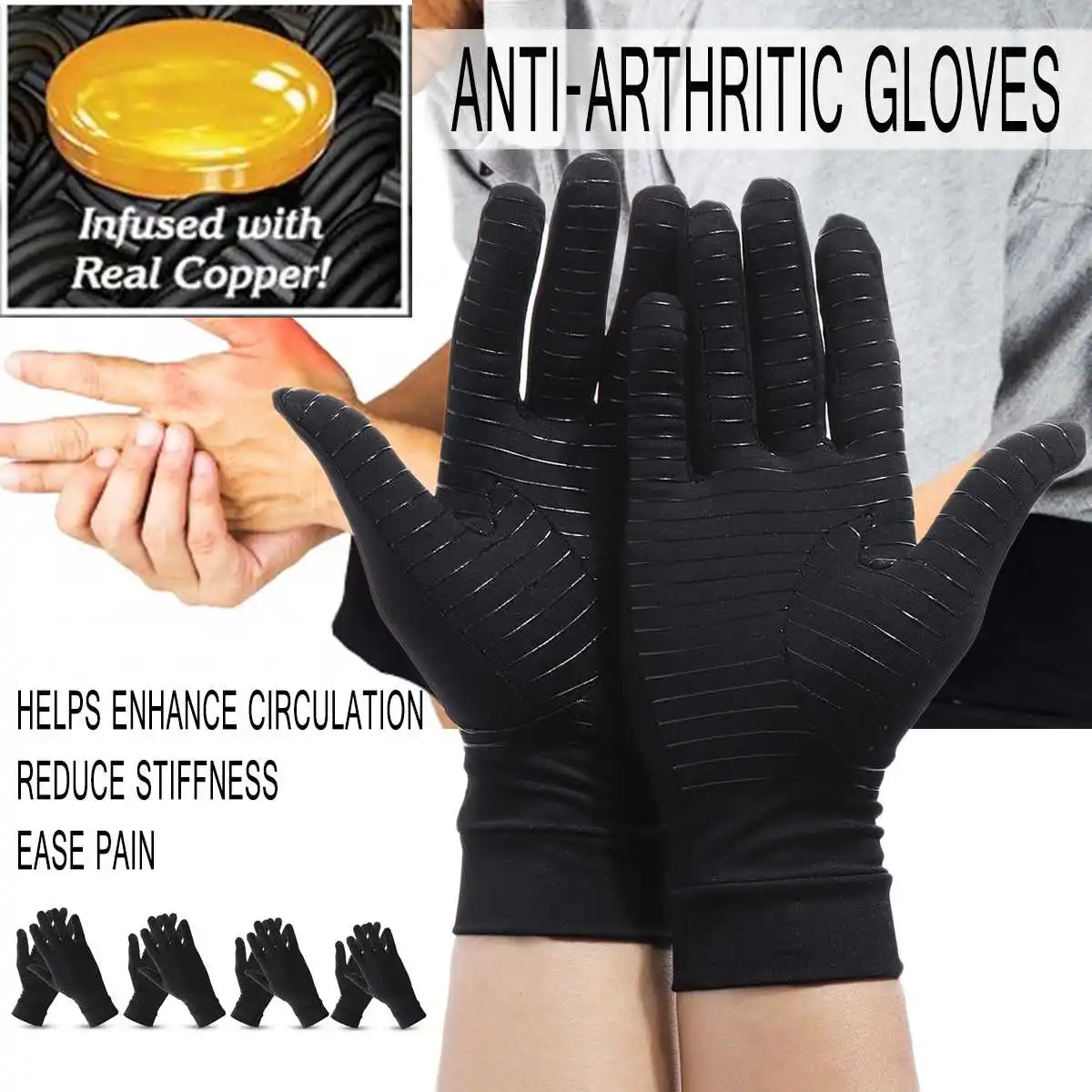 Women Men Hands Arthritis Gloves Copper fiber Therapy Compression Gloves Circulation Grip Hand Arthritis Joint Pain Relief
Women Men Hands Arthritis Gloves Copper fiber Therapy Compression Gloves Circulation Grip Hand Arthritis Joint Pain Relief