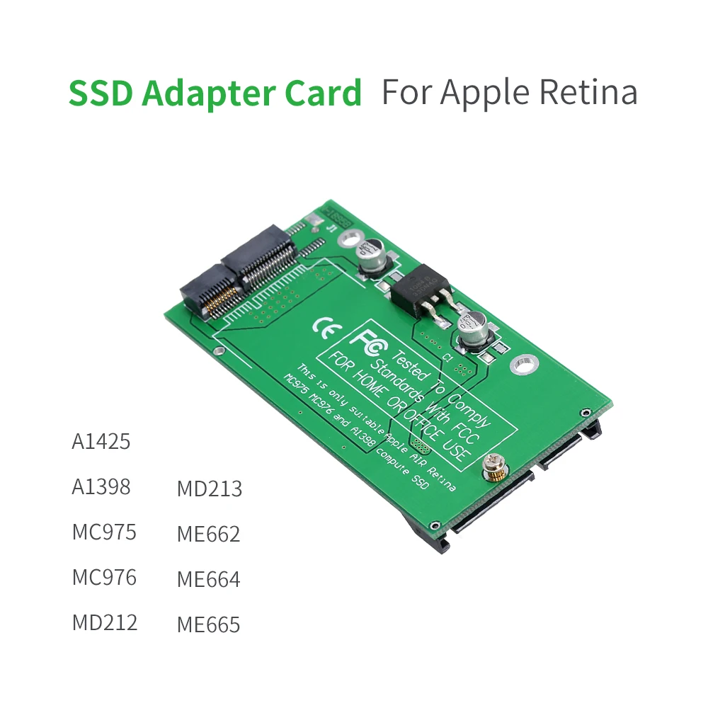 Карта-адаптер SSD для Macbook Air 2012 и Pro Retina HDD, Поддержка моделей A1425 A1398
Карта-адаптер SSD для Macbook Air 2012 и Pro Retina HDD, Поддержка моделей A1425 A1398