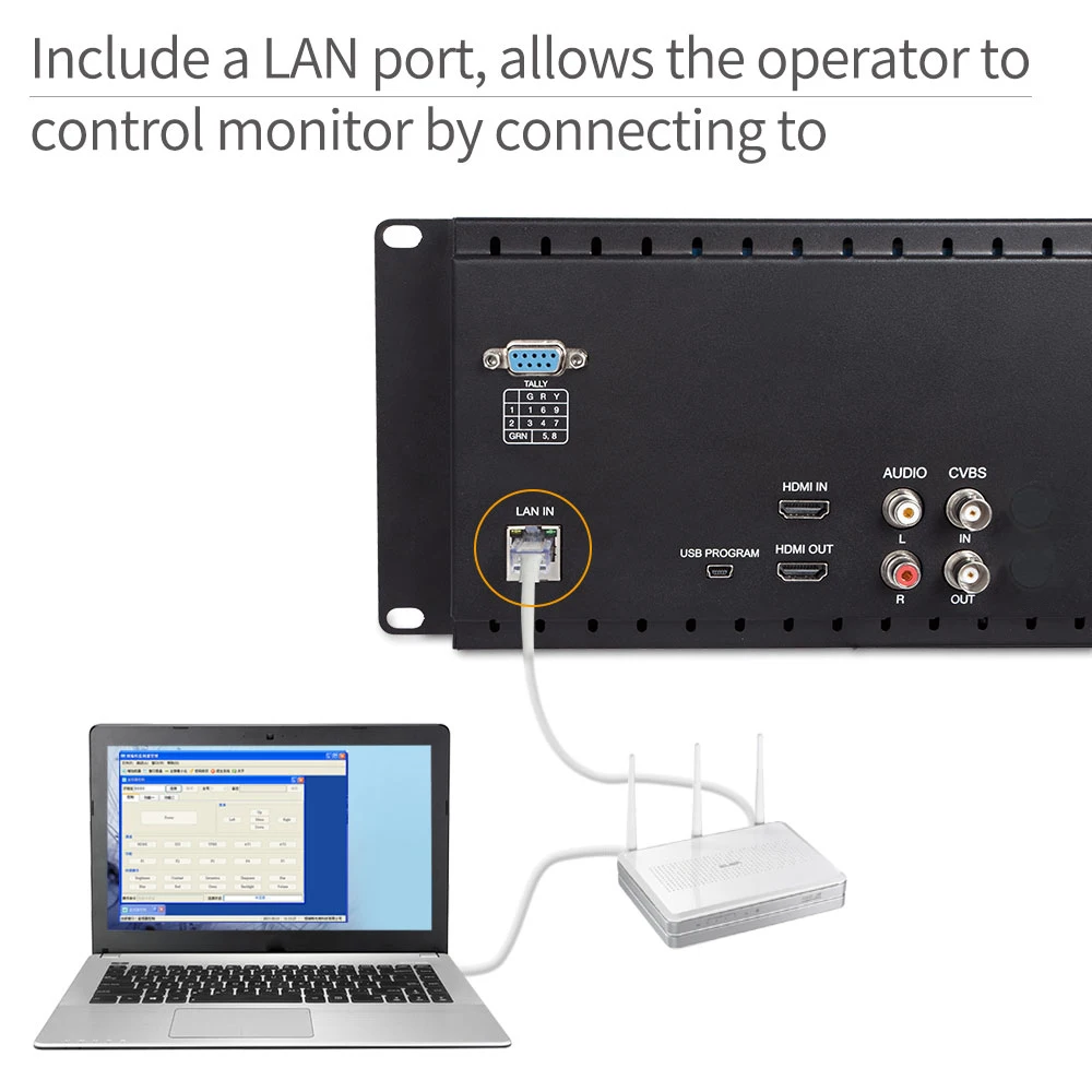 Feelworld D71-H Dual 7 inch HDMI AV 3RU Rack Mount Broadcast Monitor IPS HD 1280x800 LCD Displaying Thin Design with LAN In Port
Feelworld D71-H Dual 7 inch HDMI AV 3RU Rack Mount Broadcast Monitor IPS HD 1280x800 LCD Displaying Thin Design with LAN In Port
