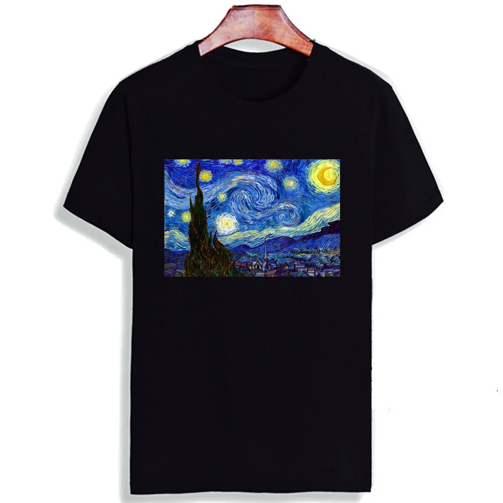 Fashion Short Sleeve T Shirt Van Gogh Starry Night Classic Art Printed 100% Cotton Top Tees Casual O Neck T-Shirt Unisex TShirt
Fashion Short Sleeve T Shirt Van Gogh Starry Night Classic Art Printed 100% Cotton Top Tees Casual O Neck T-Shirt Unisex TShirt