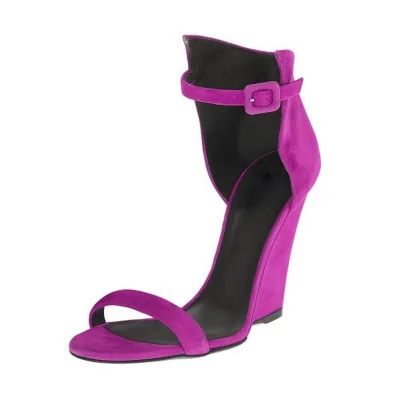 Women Purple Red Flock Suede Leather Wedge Sandals Summer Ankle Buckle Strap Open Toe Dress Party Shoes Plus Size Free Shipping
Women Purple Red Flock Suede Leather Wedge Sandals Summer Ankle Buckle Strap Open Toe Dress Party Shoes Plus Size Free Shipping