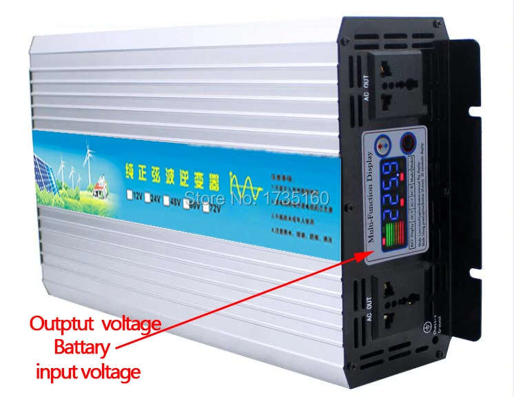 3500W Off grid Pure sine wave inverter DC12V/24V/36V/48V to AC110V/220V zuivere sinus omvormer peak 7000W
3500W Off grid Pure sine wave inverter DC12V/24V/36V/48V to AC110V/220V zuivere sinus omvormer peak 7000W