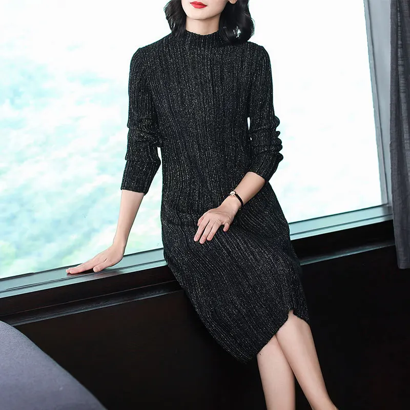 2018 Autumn New Pattern Self-cultivation Thin Half High Lead Long Knitting Long Bright Silk Sweater Directly Canister Dress
2018 Autumn New Pattern Self-cultivation Thin Half High Lead Long Knitting Long Bright Silk Sweater Directly Canister Dress