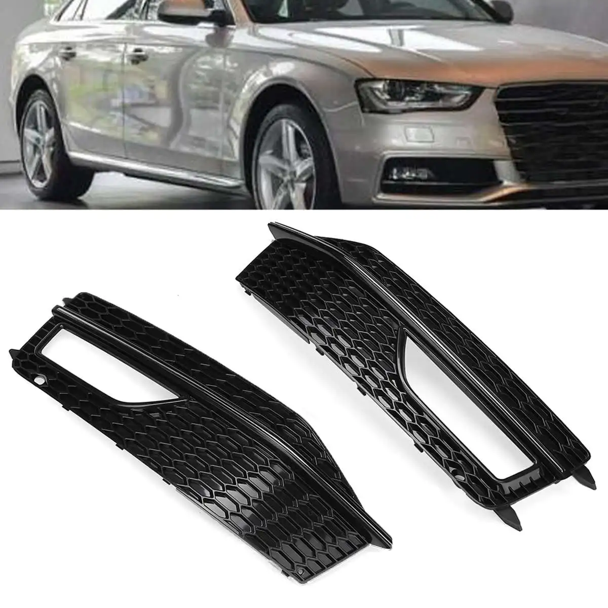 A4 B8 Car Front Grille Mesh Side Front Bumper Fog Light Grill Grille Cover For Audi A4 B8 2012-2015 S4 S-Line Facelift
A4 B8 Car Front Grille Mesh Side Front Bumper Fog Light Grill Grille Cover For Audi A4 B8 2012-2015 S4 S-Line Facelift