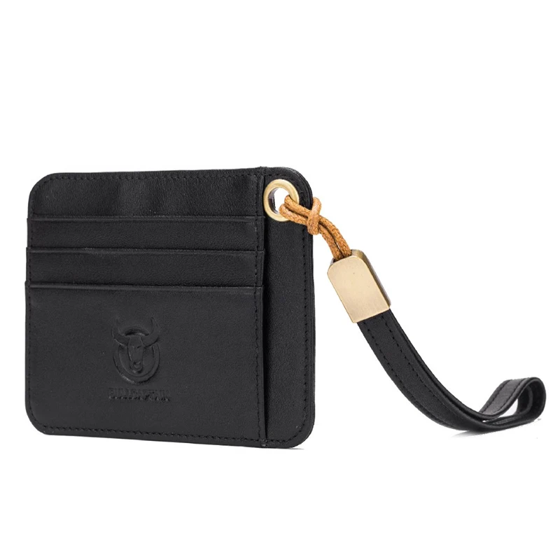BULLCAPTAIN Genuine Leather Card Holder Credit Cart Wallet Mini Slim Case Unisex Business ID Holders Coin | Багаж и сумки
