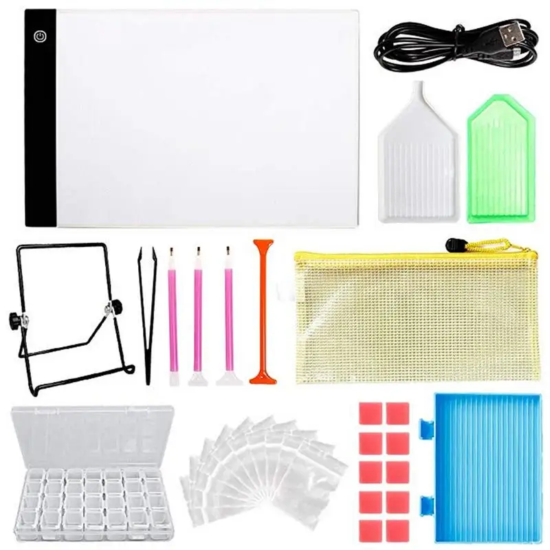5D Dimmable Light Box Diamond Painting Kit A4 LED Light Panel Board & 30pcs Diamond Painting DIY Tools Accessories
5D Dimmable Light Box Diamond Painting Kit A4 LED Light Panel Board & 30pcs Diamond Painting DIY Tools Accessories