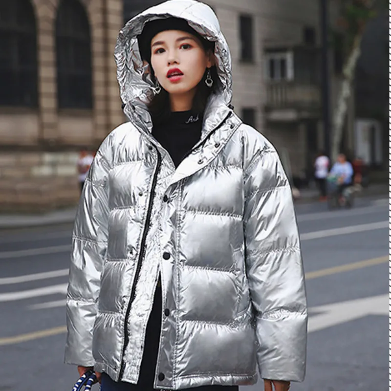 2018 Short Winter Jackets Bread Service Thickened Hood Silver Shine Coat Women's Solid Color Loose Cotton Jacket Outerwear P701
2018 Short Winter Jackets Bread Service Thickened Hood Silver Shine Coat Women's Solid Color Loose Cotton Jacket Outerwear P701