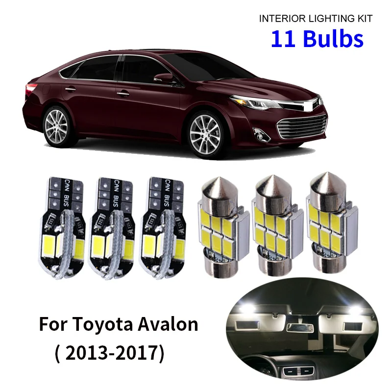 11pcs Car Accessories White Interior LED Light Bulbs Package Kit For 2013-2017 Toyota Avalon T10 31MM Map Dome Trunk Lamp
11pcs Car Accessories White Interior LED Light Bulbs Package Kit For 2013-2017 Toyota Avalon T10 31MM Map Dome Trunk Lamp